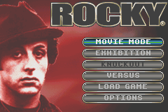 Rocky title screen for GameBoy Advance